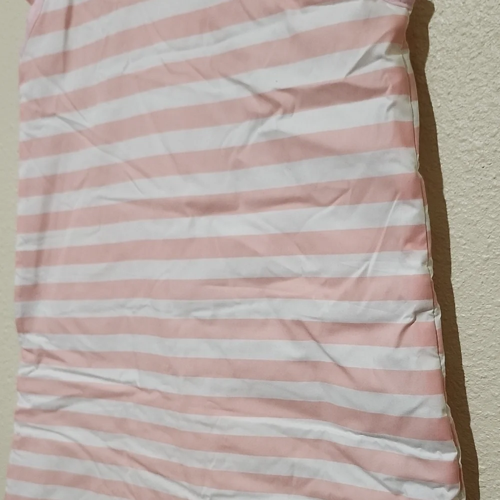 Pink and White Striped Sleeveless Sleep Sack with FLAMINGO - Picture 5 of 8